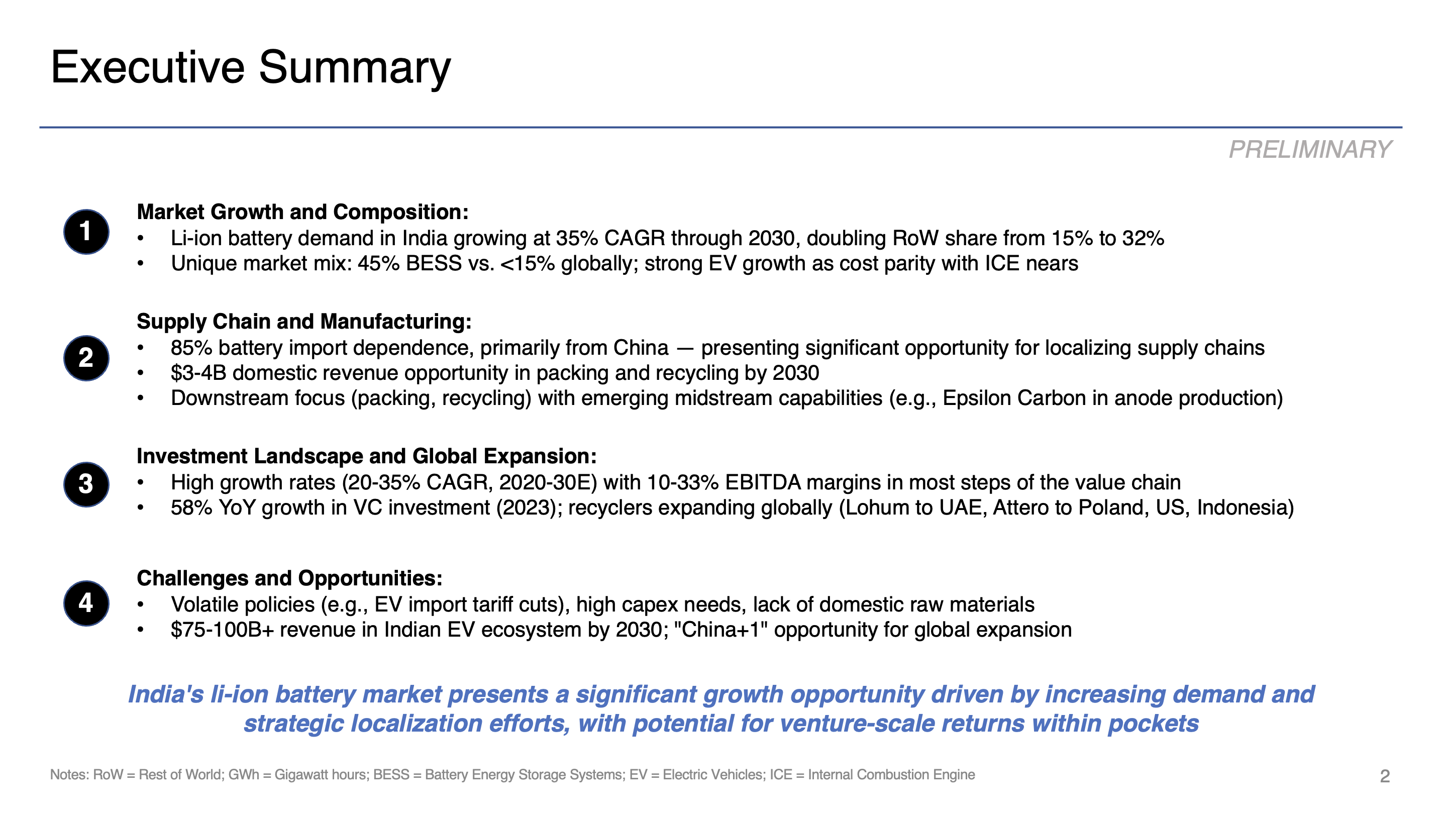 Battery industry analysis slide